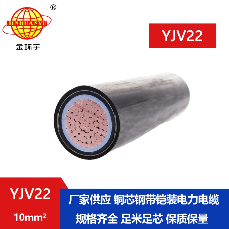 金环宇电线电缆 铜芯 铠装电缆 YJV22-10平方 单芯